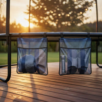 2 Pieces Easy to Clean Trampoline Shoe Bag Adjustable Straps Trampoline Side Storage Pouch for Backyard, Garden