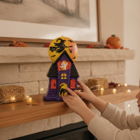 Lighted Haunted House Spooky Lighted Blow Form Decoration Festive for Entryway