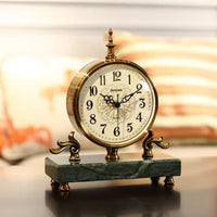 Marble Desk Clock Arabic Numerals Decorative Desk Clock Tabletop for Living Room