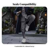 1/12 Scale Kung Fu Suit Republic Period Design 1/12 Scale Traditional Robe Pants Set Collector's Item Miniature Fighting Arts Uniform for Hobbyists