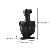 Resin Jewelry Mannequin Bust Sculpted Jewelry Display Bust Stable Necklace Display Stand Half-Body for Boutique Owners, Jewelers, Vanity