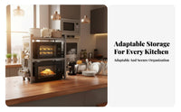 Expandable Microwave Stand Extendable Design Countertop Shelf Non-Slip Feet