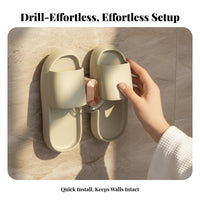 Wall Mounted Slipper Holder Drill Installation Washroom Slipper Organizer Space-Saving Wall Mounted Shoe Rack for Entryway, Bedroom, Cabinet Side