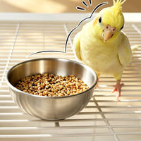 Stainless Steel Cage Feeder Bowl Clamp Style Bird Feeding Bowl Screw Fastened Bird Feeder