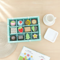12 Pieces Toy Tray with Sweets Painted Pretend Dessert Set Play Dessert Set Bright Sweet Treats Toys Sturdy for Children