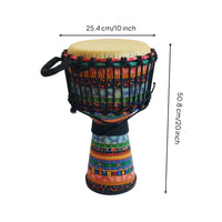Hand Drum with Carrying Bag Handcrafted African Drum Padded Bag with Shoulder Straps for Beginners, Students, Music Lessons