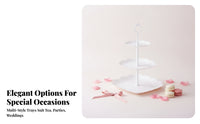 10 Pieces Lace-Like Three-Tier Square Stand Lightweight Three-Tier Round Stand Ornate Tiered Dessert Display Space-Saving Storage