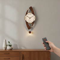 Modern Retro Wall Clock with Ambient Light for Living Room Decor