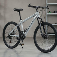 Mechanical Disc Brakes Mountain Bike All-Terrain Tires Rough-Terrain-Road Bike High-Carbon Steel Frame Sports Equipment Ergonomic Saddle for Outdoor