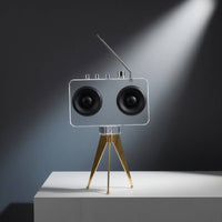Tripod Radio Decor Angled Antenna Acrylic Radio Ornament Control Knobs Home Decoration