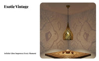 Intricate Design Hollow-out Metal Lantern Artisan-Made Moroccan Hollow Lamp Gold Finish Moroccan Hanging Lamp Easy Installation for Cafe Owners, Interior Designers, Homeowners, Restaurant, Dining Room, Bedroom, Foyer