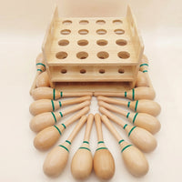 12 Pieces Percussion Shaker with Box Wood Wooden Shaker Hand-Held Instrument for Music Teachers
