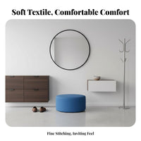 Round Upholstered Pouf space-efficient Design Small Stool Space-Saving for Bedroom, Kids
