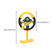 Driving Toy with Stand Floor-Standing Steering Wheel Toy with Base Simulation Steering Wheel Light and Sound Interactive