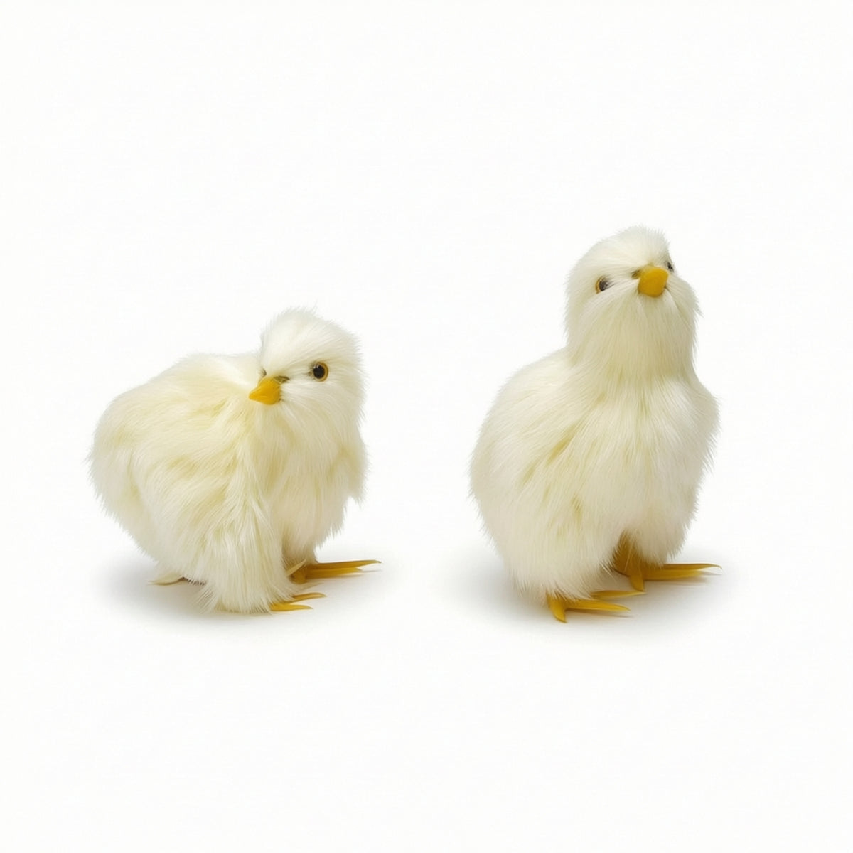 2 Pieces Downy Chick Figurine Soft Toy Chick Realistic Bird Model Models Detailed for Tabletop