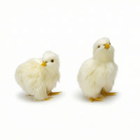 2 Pieces Downy Chick Figurine Soft Toy Chick Realistic Bird Model Models Detailed for Tabletop