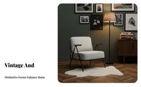 Wrought Iron Armchair Wabi-Sabi Aesthetic Highrear Armchair Retro Design Easy Assembly for Guests, Reception Area