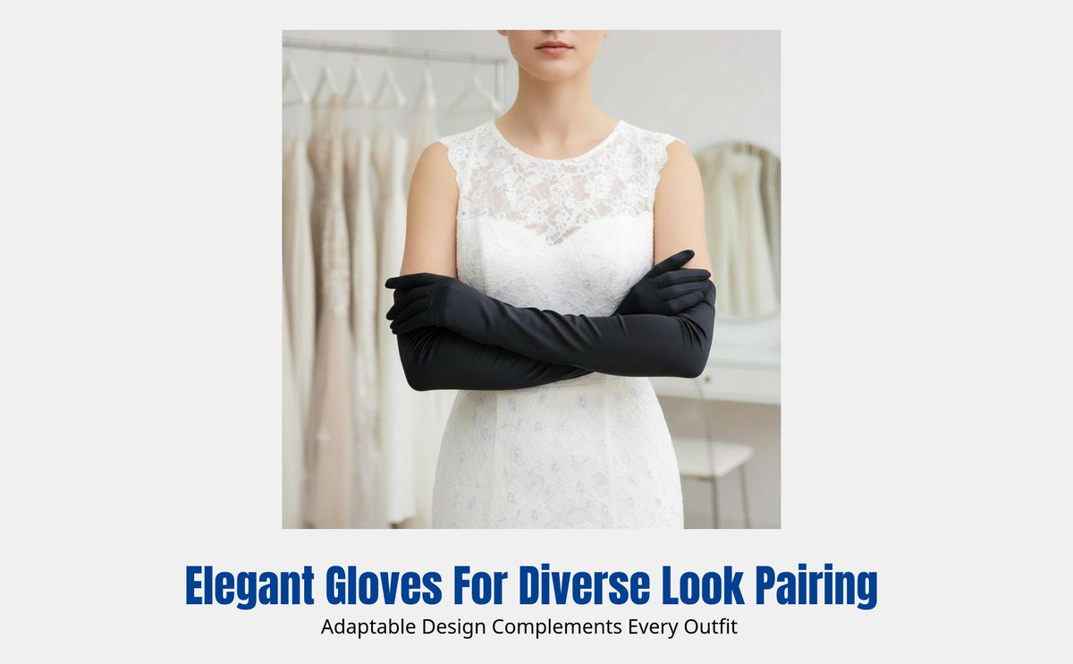 Long Silk Stretch Gloves, Vintage Party Cosplay, Women's Bridal Accessory
