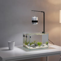 Aluminum Alloy Single Arm Light Stand Easy Installation Aquatic Aquarium Light Holder Brushed Finish Adjustable Aquarium Lamp Bracket Cable Management for Aquascaping