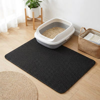 Honeycomb Cat Litter Mat, Double Layer EVA Material Pet Litter Mat for Scatter Control and Trapping, Indoor Design for Effective Waste Management