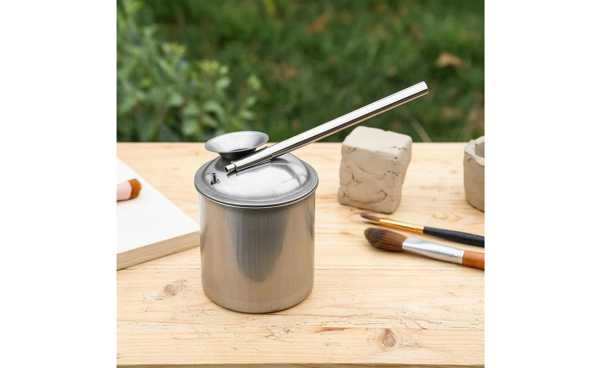 Stainless Steel Glaze Spraying Pot Manual Pottery Atomizer Rustproof Pottery Atomizer with Lid Practical for Potters