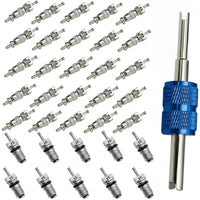 36 Pieces Car Air Conditioning Valve Core Accessories with Remover Tool Car Air Conditioning Valve Core Accessories Refrigeration for Garage