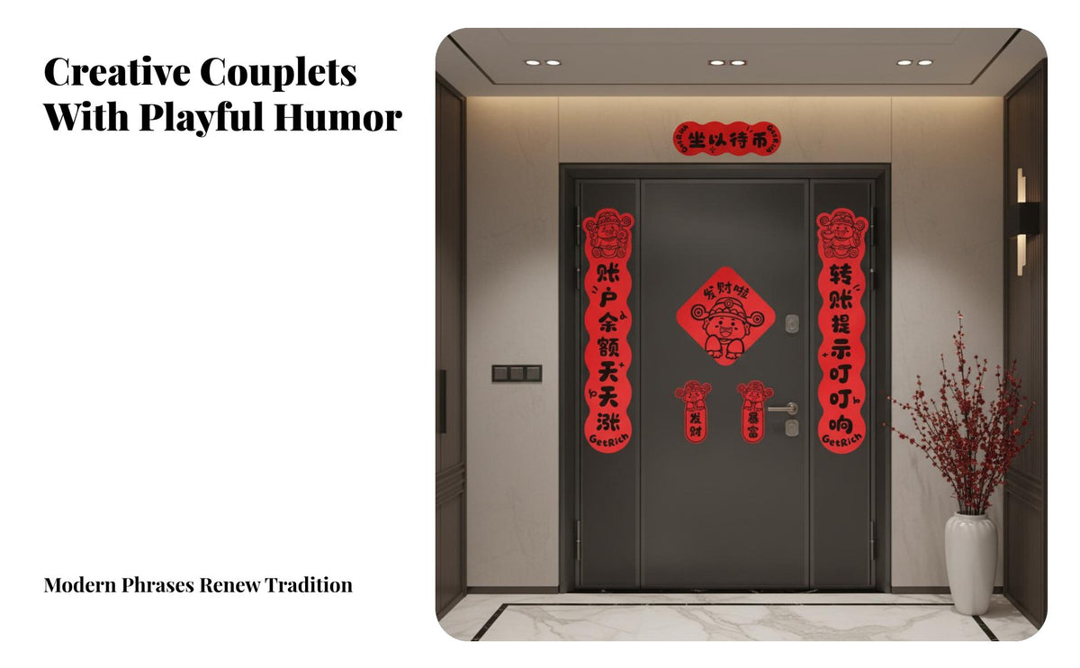 2026 Spring Festival Couplets, Door Couplets, Fu Character, New Year Decor Set, Festive Home