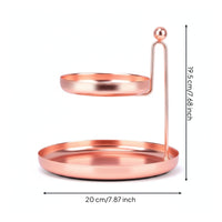 Two Tier Tray Shiny Vanity Organizer with Two Tiers Rust Resistant Vanity Tray for Dresser