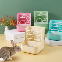 Tip Resistant Feeder Lagomorph Hay Feeder with Hay Rack, 2-in-1 Food Grade Combination Bowl for Guinea Pigs and Chinchillas