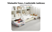 Rolling Storage Bin with Lid Wheeled Design Underbed Container Transparent Body