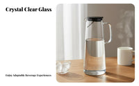 Spill-Proof-Spill-Proof-Less Spout Glass Water Pitcher Fridge Friendly Glass Pitcher with Lid Nordic Design for Families, Homeowners, Home