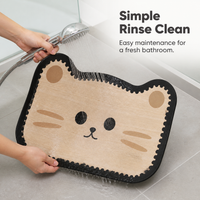 Cartoon Diatomaceous Earth Bath Mat Non-Slip Absorbent Shower Room Floor Mat