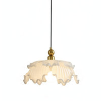 French Design Pink Floral Hanging Light High Color Rendering Flower Suspended Light Adjustable Height Indoor Lighting Gold Finish for Bedroom