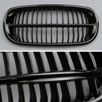 2 Pieces Kidney Grille with Vertical Slats Front Bumper Grille Direct Replacement Sporty Aesthetic ABS Construction Painted Glossy Surface Suitable for Car Styling German Vehicles