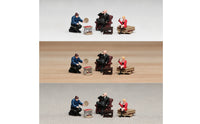 1/64 Miniature Barbecue Set with Figurines Multicolor Miniature Grill Small People Figure for Photographers