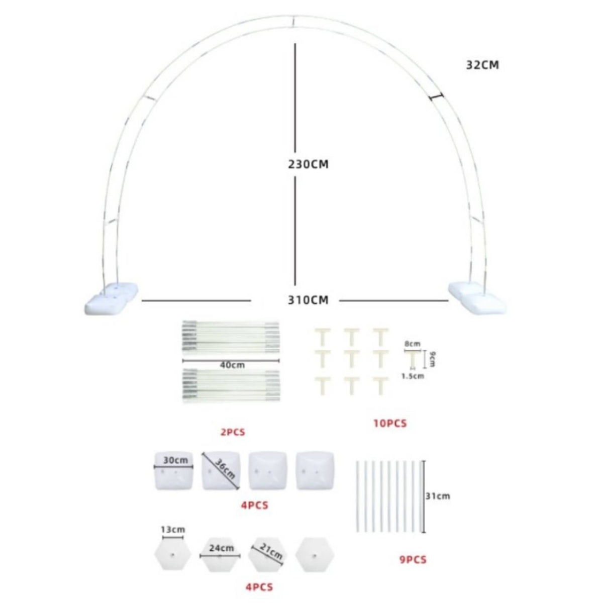Balloon Arch Stand Kit Double-Layer Balloon Arch Frame Kit Sturdy Decorations for Weddings, Birthday Parties