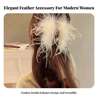 Feather Grip Fastener Updo Styling Large Hair Grip Feathery Jaw Fastener Elegant Design Feathery Hair Jaw Versatile