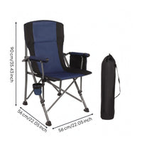 High Back Camping Chair Storage Bag Portable Folding Chair Dark Material Camp Seat