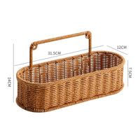 Wall-Mounted Woven Organizer Basket Rounded Edges Wall-Mounted Storage Rack Versatile for Home