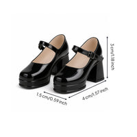 1/6 Scale Doll Shoes with Ankle Strap Doll Elevated Shoes Glossy Elevated High Heels for Customizers, Figure Customization