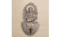 Catholic Holy Water Font with Cross Christian Holy Water Font Devotional Wall Pocket with Cross Sculpted for Prayer Corner, Entryway