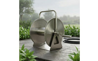 Rust Resistant Stainless Steel Hose Reel Heavy Duty Metal Hose Reel All Weather Garden Supply Easy to Use for Car Wash, Irrigation