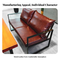 Retro Design Industrial Aesthetic Armchair and Table Set Minimalist Look Industrial Aesthetic Dining Set Sturdy Metal Frame Restaurant Booth Heavy-Duty for Bar Owners, Interior Designers, Hospitality Professionals, Milk Tea Shop, Cafe, Diner, Lounge