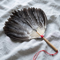 Handmade Feather Hand Fan with Wooden Handle Traditional Feather Hand Fan Elegant Vintage for Performers, Dancers, Stage Performance, Costume Styling, Photo Props, Home Decor