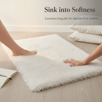 Nordic Style Shaggy Faux Fur Area Rug for Bedroom Living Room