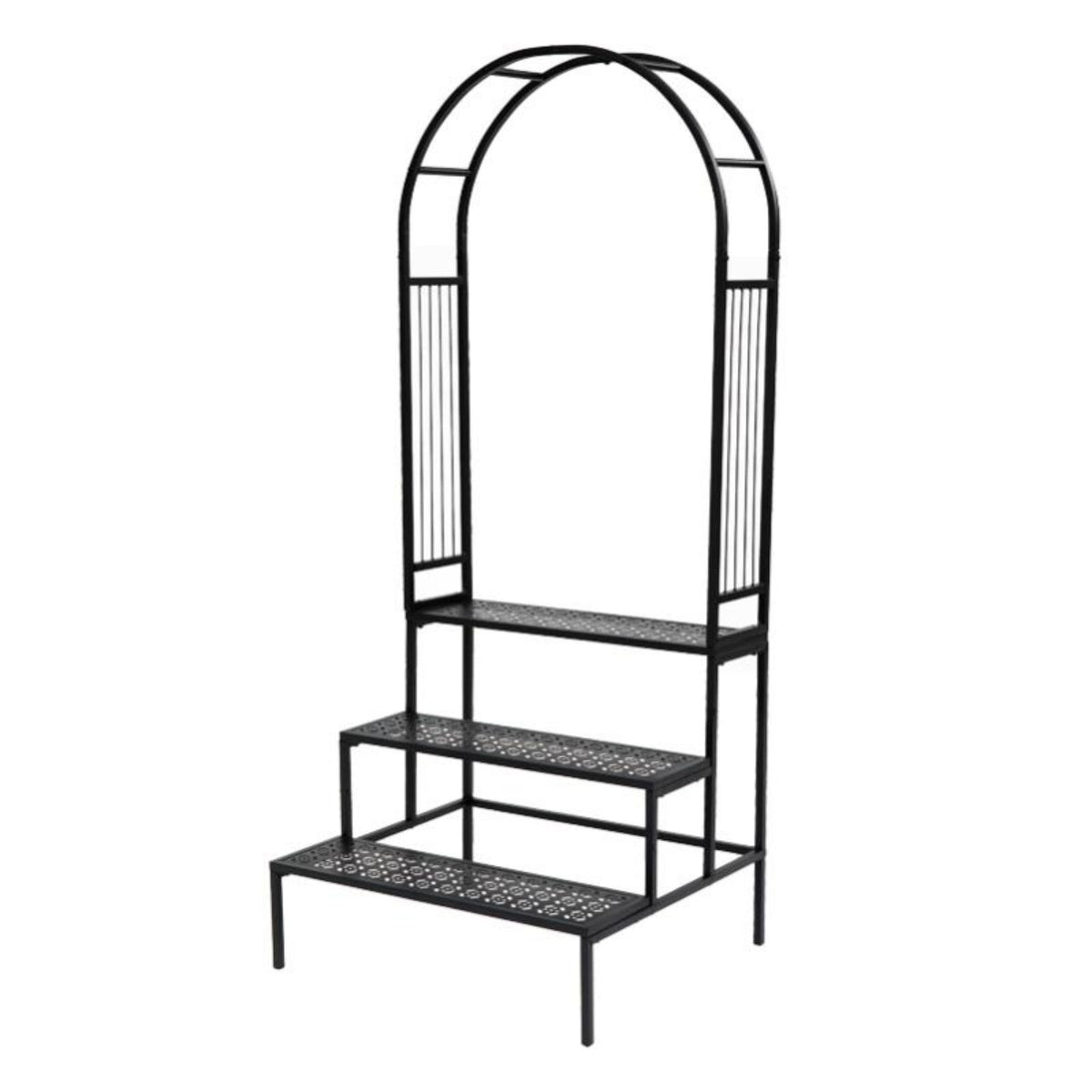 Multi-Tier Design Climbing Plant Archway Weather-Resistant Tiered Archway Stand Stepped Shelving Garden Trellis robustDuty Construction for Gardeners, Homeowners, Event Planners, Balcony, Patio, Backyard, Wedding Ceremony