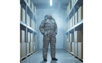 Water Repellent Men's Insulated Work Jumpsuit Thickened Padded Winter Work Suit Windproof Cold Proof Single-Piece Suit Double Zipper for Workers, Warehouse