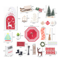 Miniature Holiday Cottage Kit Dollhouse Accessories Festive Miniature House Kit Holiday-Themed Wooden Yuletide Set for Crafters, Desktop Decor