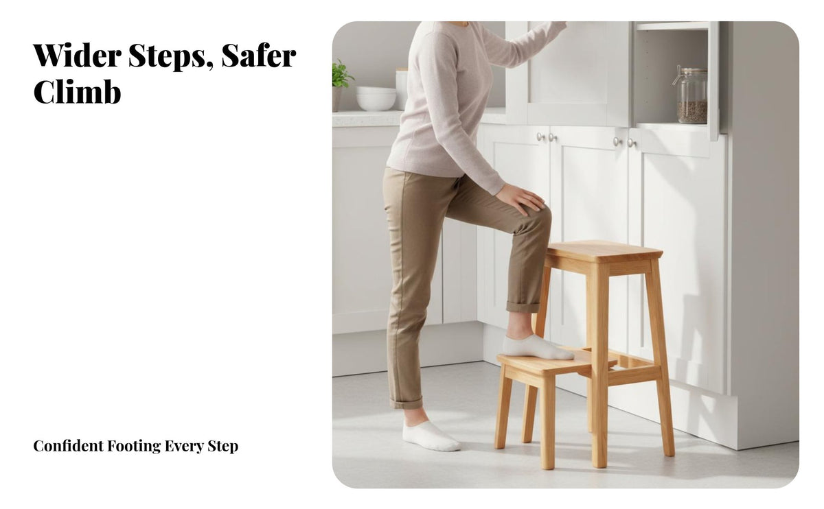 Multi-Functional transformable Ladder Chair Foldable Design transformable 4-Step Stool two-in-singleUse Household Furniture Space-Saving for Homeowners, Seniors, Librarians, Kitchen, Living Room, Office, Pantry