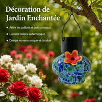 Outdoor Solar Lantern Tinted Glass, Multicolor Outdoor Solar Lighting with Hook, Decorative Garden Solar Lamp